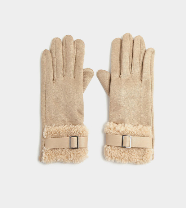 R&B  Gloves - Beige Knit