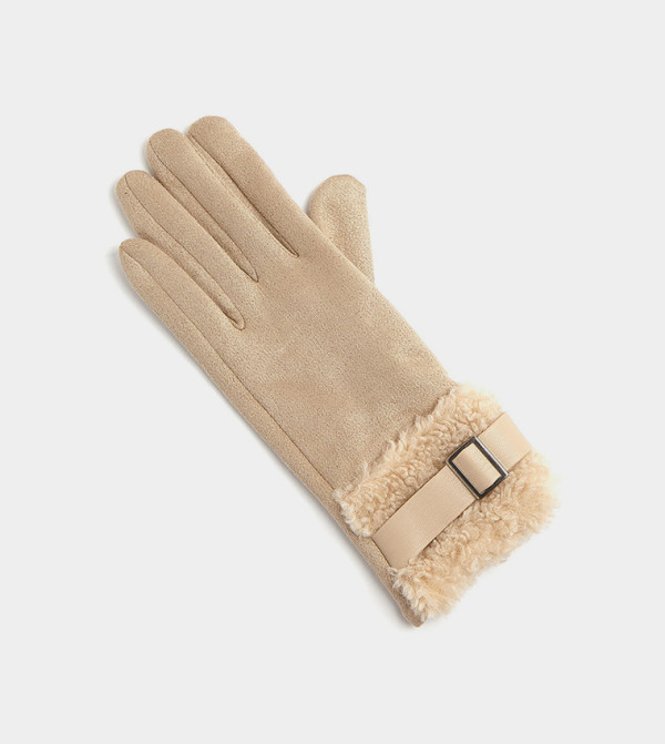 R&B  Gloves - Beige Knit