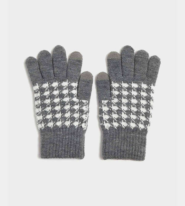 R&B  Gloves - Grey Knit