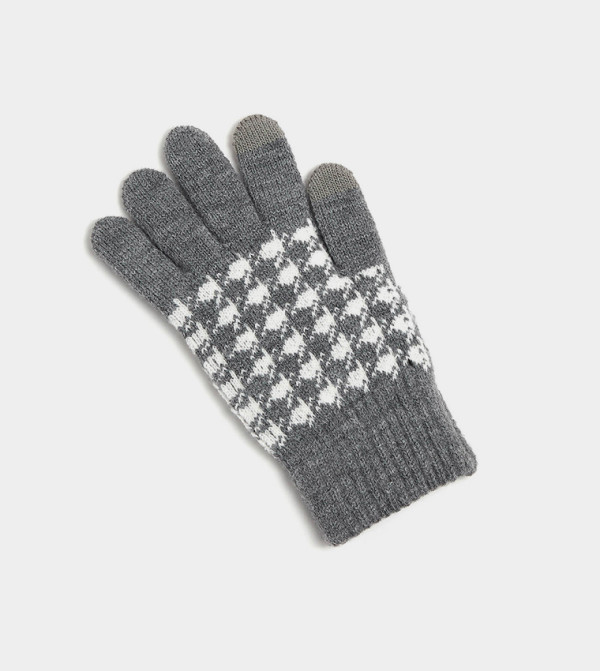 R&B  Gloves - Grey Knit