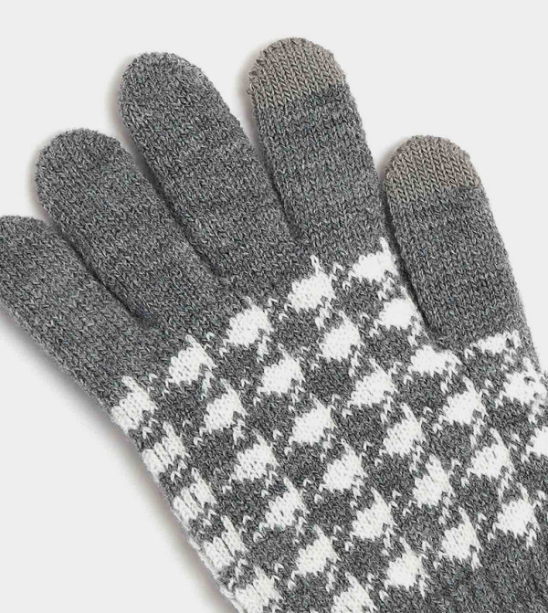 R&B  Gloves - Grey Knit