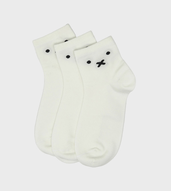 R&B R&B - White Ankle Length Socks