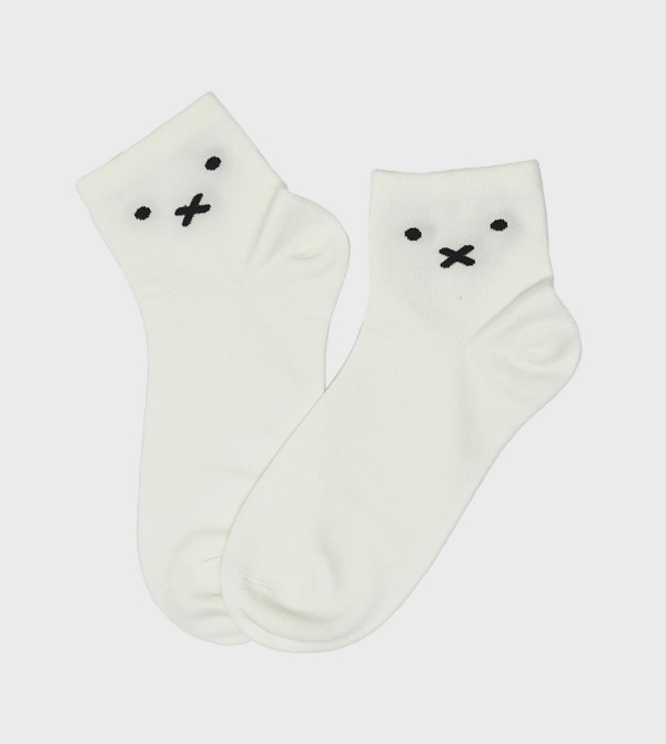 R&B R&B - White Ankle Length Socks