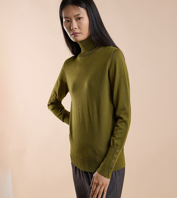 R&B R&B - Green Turtle neck Sweaters