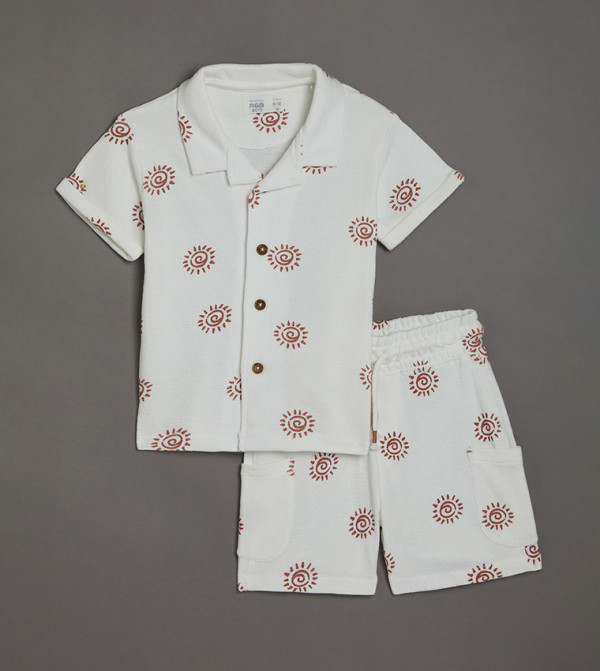 R&B  Shirts & Bottoms - Ivory Shirts & Bottoms