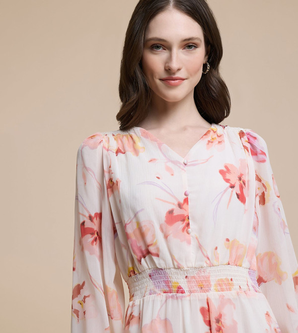 R&B  Dresses - Off White Midi Dresses