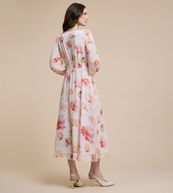 R&B  Dresses - Off White Midi Dresses