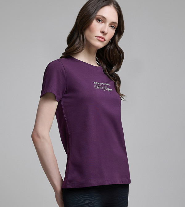 R&B  Clothing - Purple Short Sleeve T-Shirts