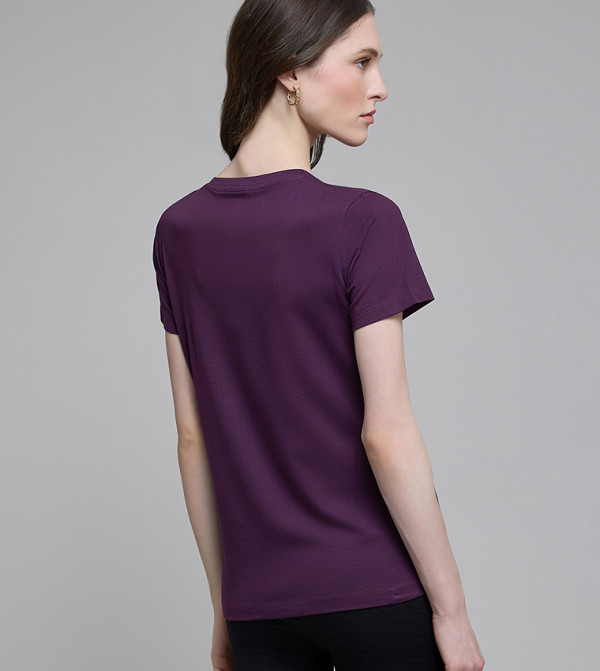 R&B  Clothing - Purple Short Sleeve T-Shirts