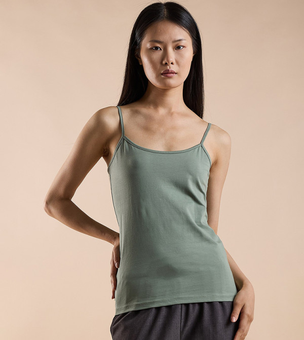 R&B  - Green Sleeveless Tops