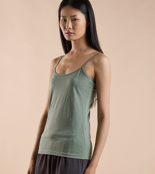 R&B  - Green Sleeveless Tops