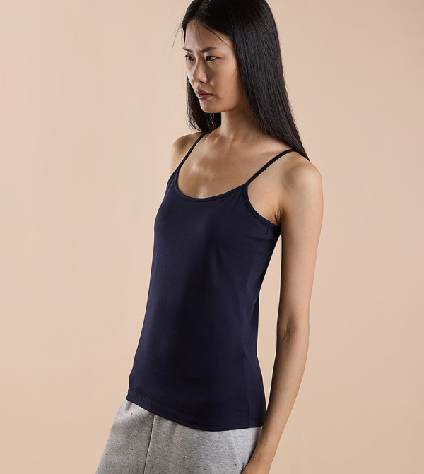 R&B  - Navy Sleeveless Tops