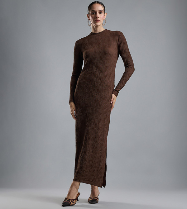 R&B  Dresses - COFFEE Midi Dresses
