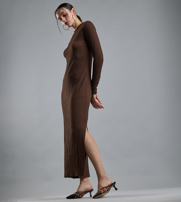 R&B  Dresses - COFFEE Midi Dresses