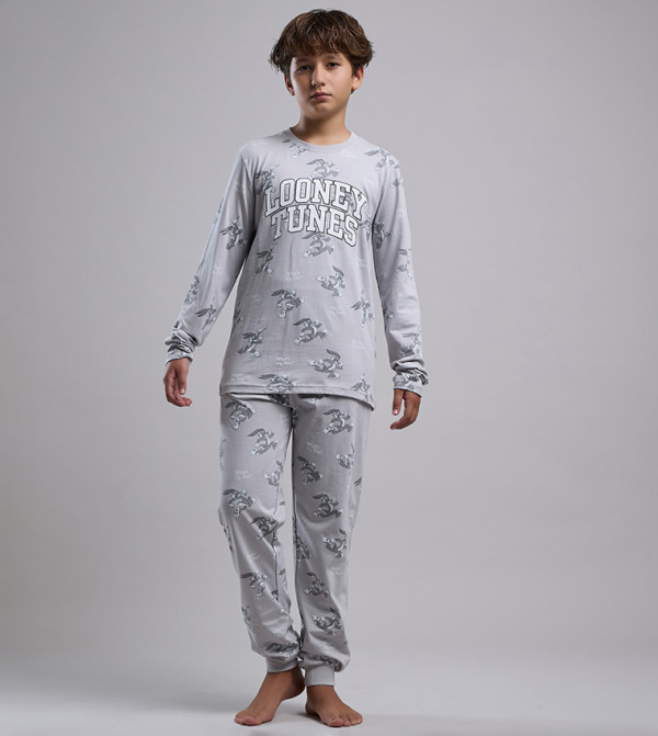 R&B  Nightwear - Grey Top & Pyjama Sets