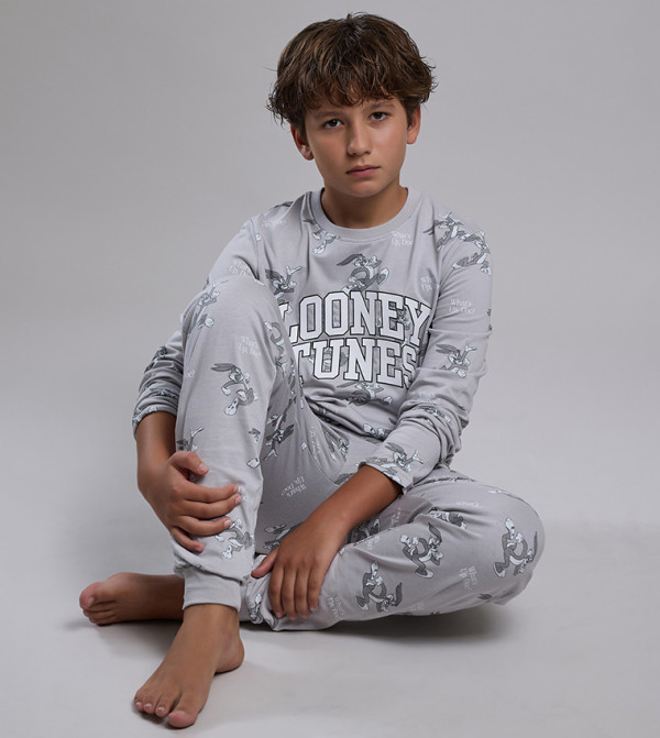 R&B  Nightwear - Grey Top & Pyjama Sets