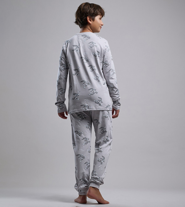 R&B  Nightwear - Grey Top & Pyjama Sets