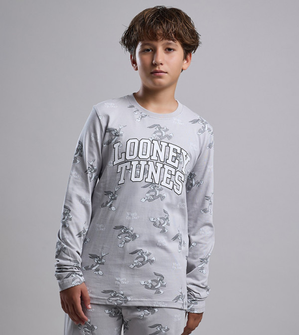 R&B  Nightwear - Grey Top & Pyjama Sets