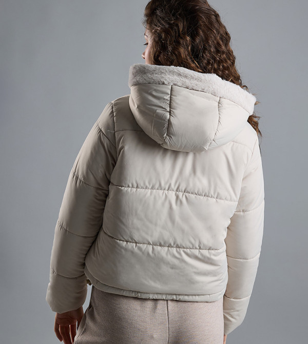 R&B  - Beige Puffer & Quilted Jackets