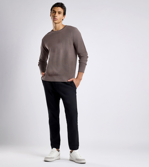 R&B R&B - Brown Round Neck Sweaters