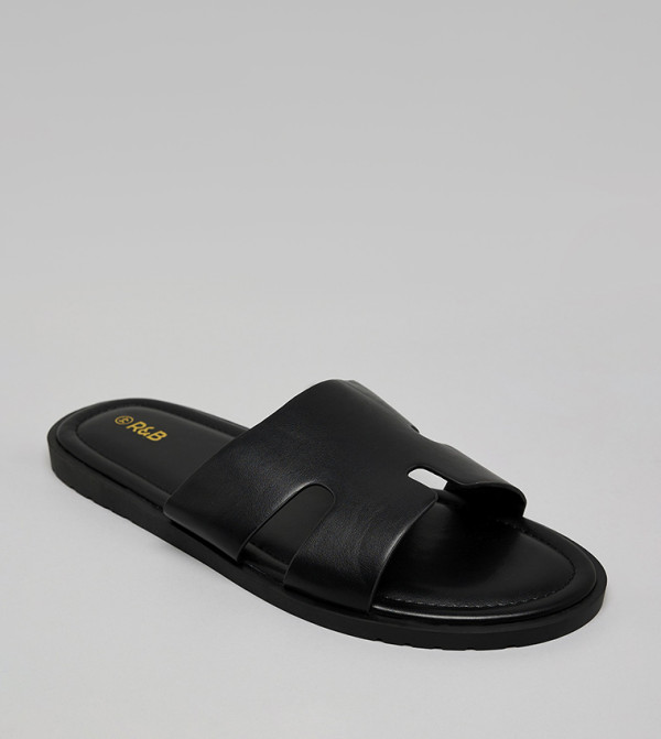 أر آند بي  صنادل - أسود صنادل كاجوال