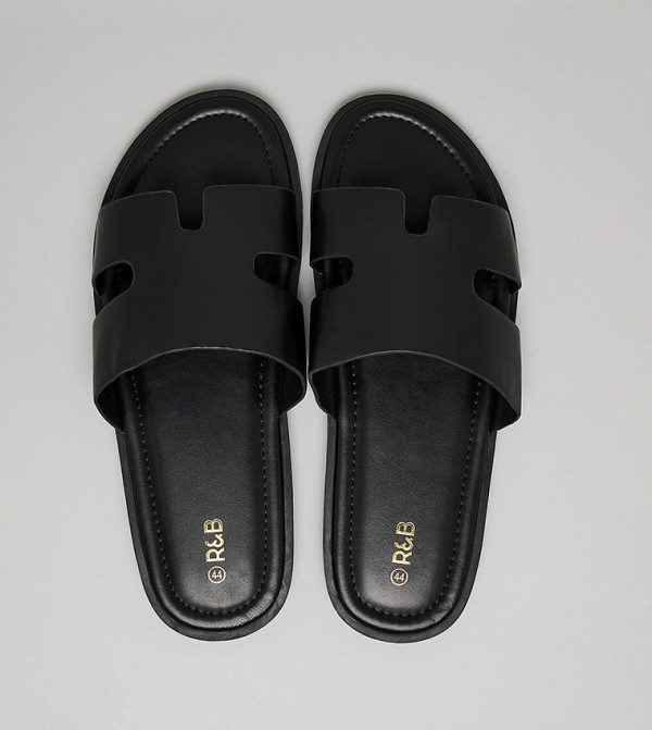 أر آند بي  صنادل - أسود صنادل كاجوال