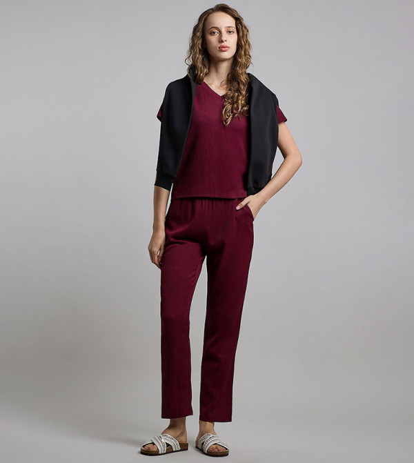 R&B  Casual Tops - Wine Casual Tops