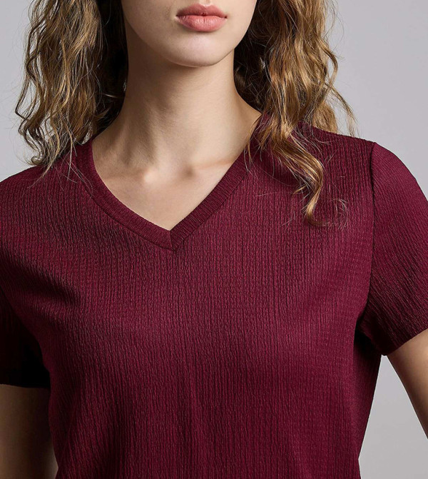 R&B  Casual Tops - Wine Casual Tops