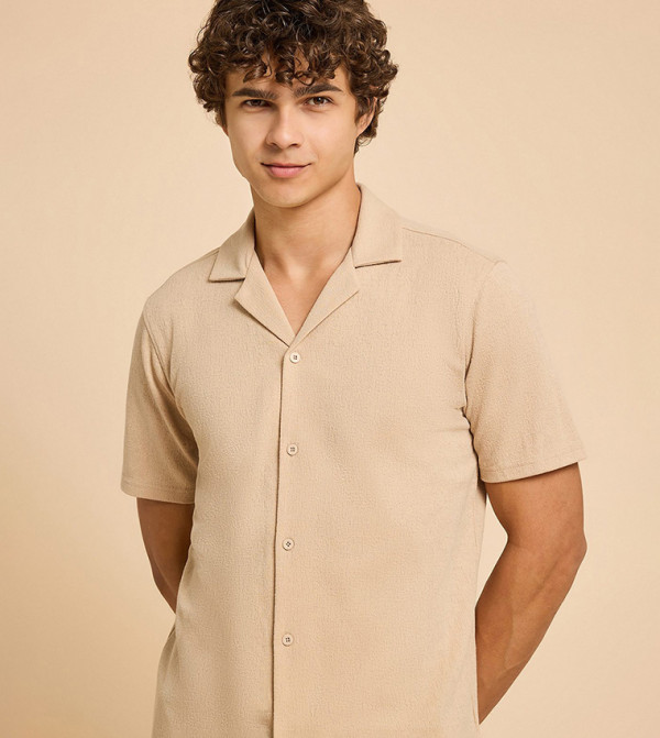 R&B  Clothing - Beige Short Sleeves