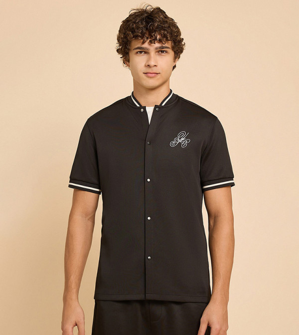 R&B  Shirts - Black Short Sleeves