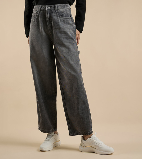 R&B  Jeans - Grey Straight Jeans