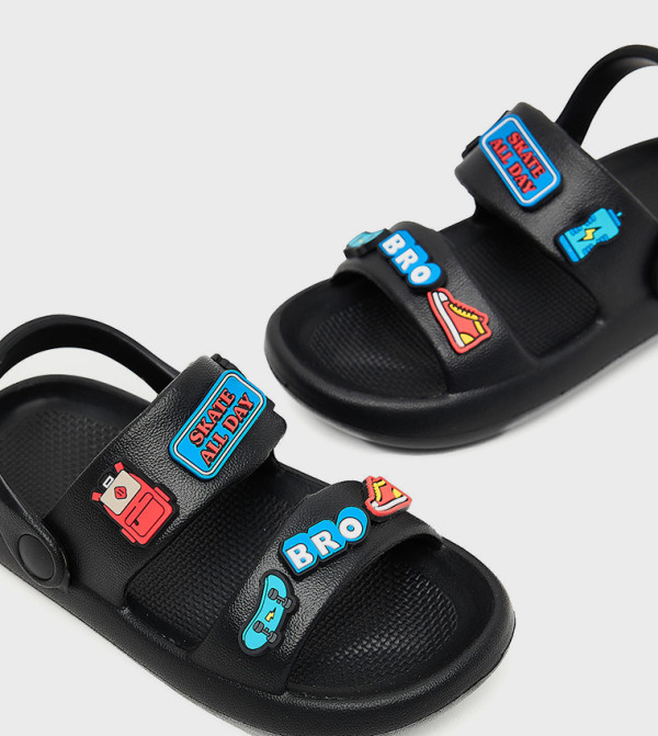 R&B  Sandals - Black Casual Sandals