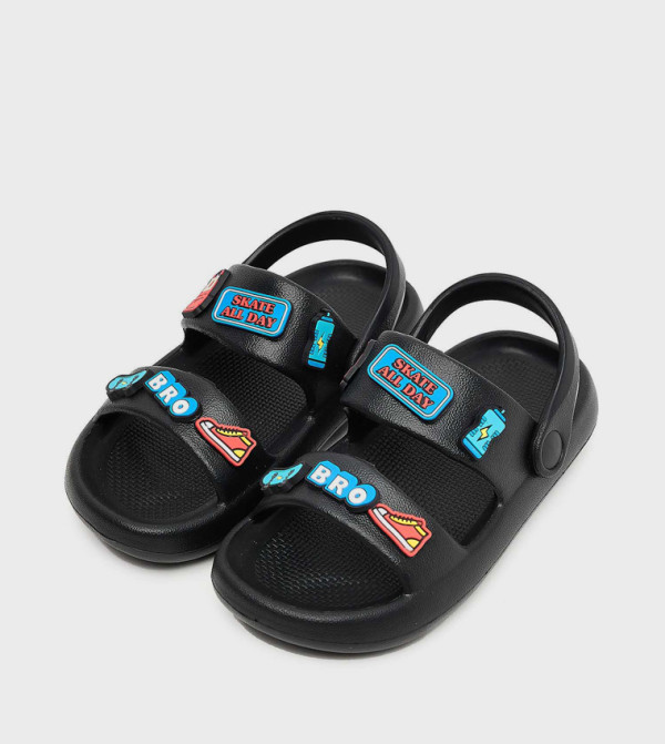 R&B  Sandals - Black Casual Sandals