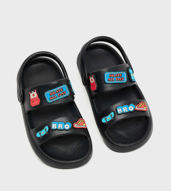 R&B  Sandals - Black Casual Sandals