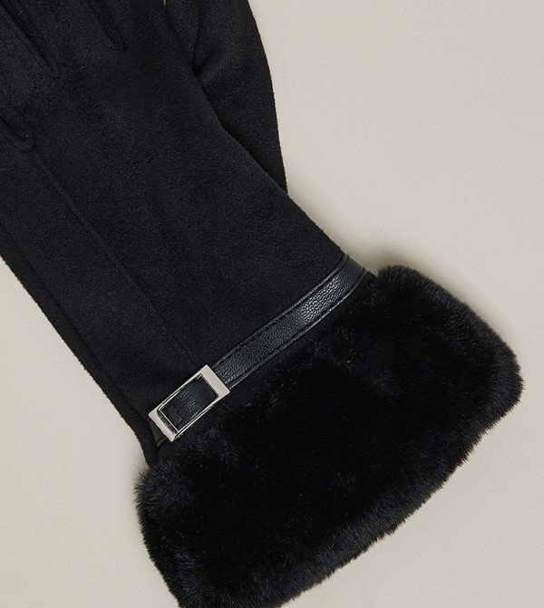 أر آند بي  قفازات - أسود Knit