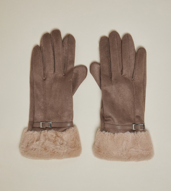 أر آند بي  قفازات - رمادي داكن Knit