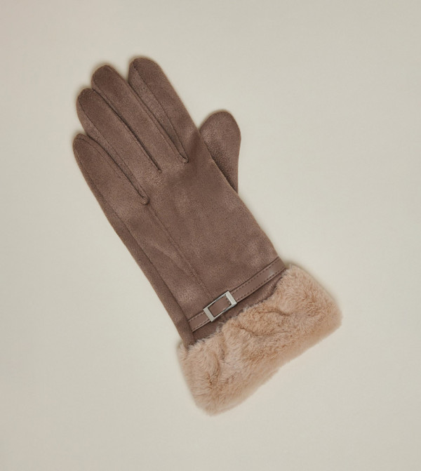 أر آند بي  قفازات - رمادي داكن Knit