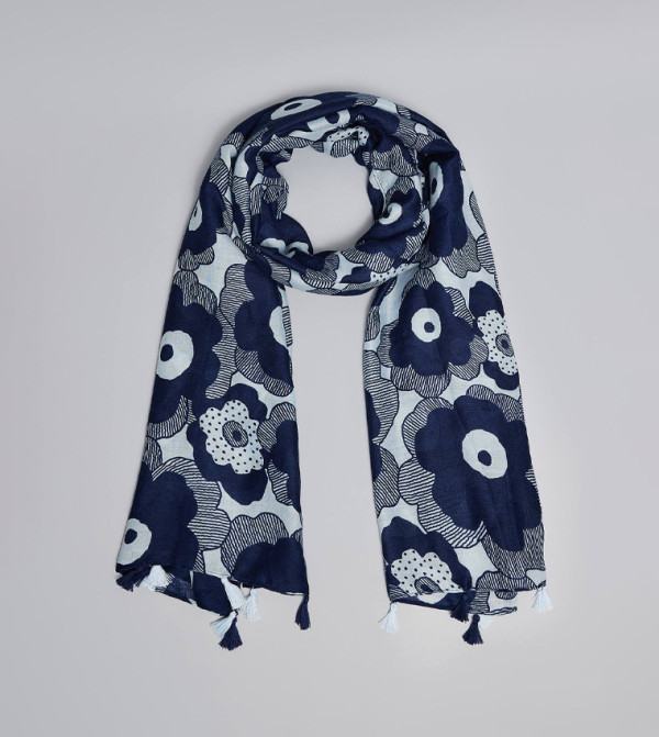 أر آند بي  لفحات - كحلي مزرق  Blanket Scarves