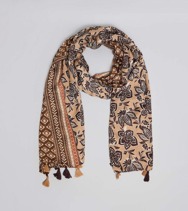 R&B  Blanket Scarves - Brown Blanket Scarves