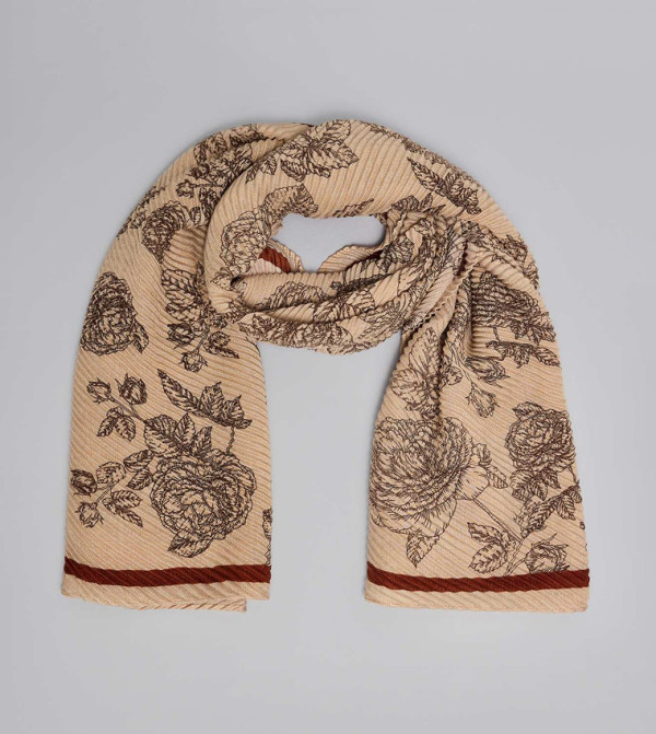R&B  Blanket Scarves - Beige Blanket Scarves