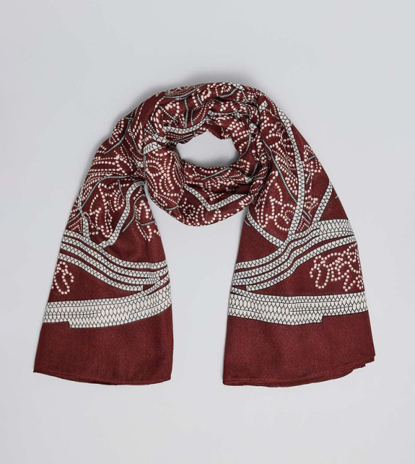 أر آند بي  لفحات - بني محمر  Blanket Scarves