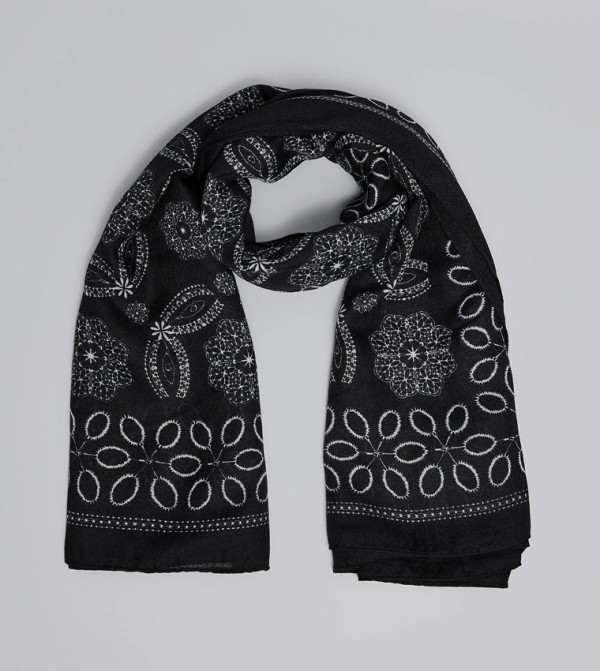 R&B  Blanket Scarves - Black Blanket Scarves