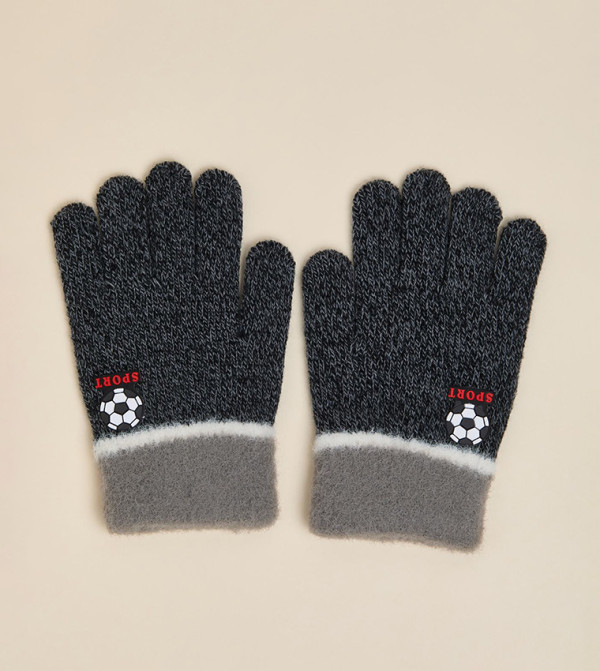 أر آند بي  أوشحة وقفازات  - رمادي داكن الأوشحة والقفازات