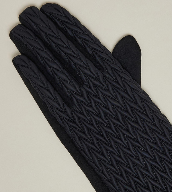 أر آند بي  قفازات - أسود Knit