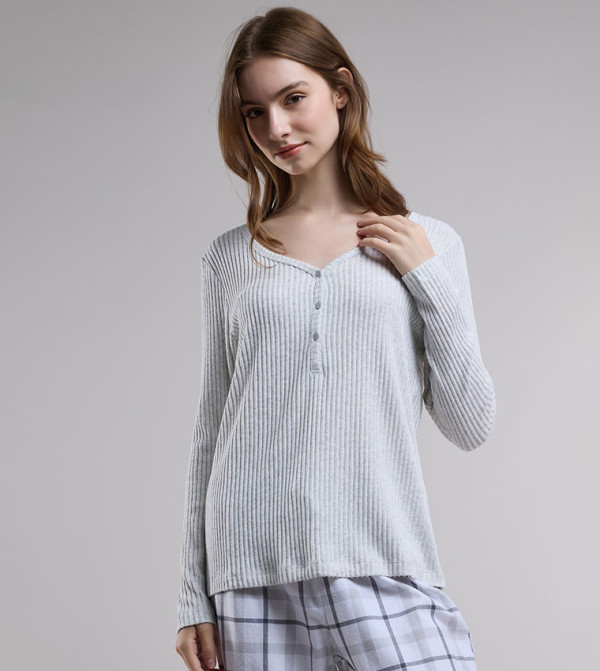 أر آند بي  checkered-plaid-w - بيج فاتح  Pyjama Set