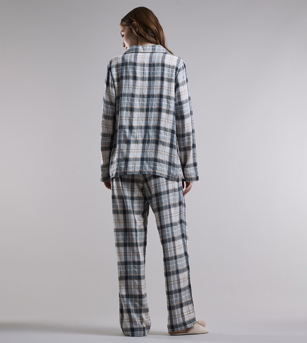أر آند بي  checkered-plaid-w - أوف وايت Pyjama Set