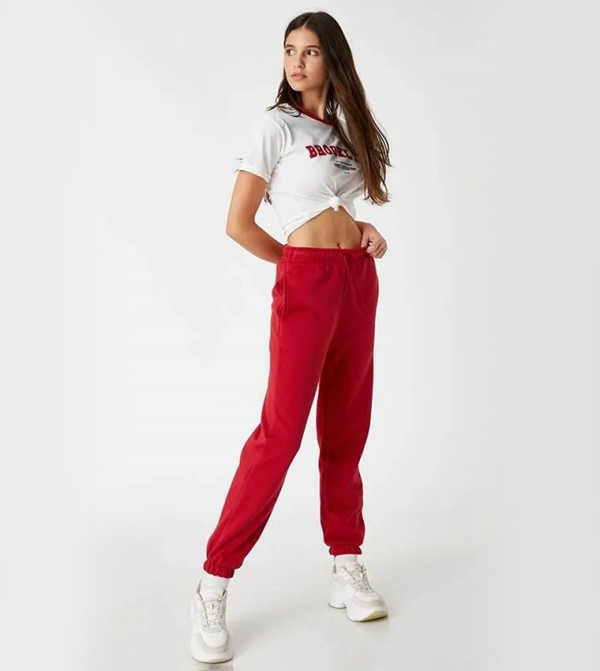 Koton  Sportswear - Burgundy Track Pants/Joggers