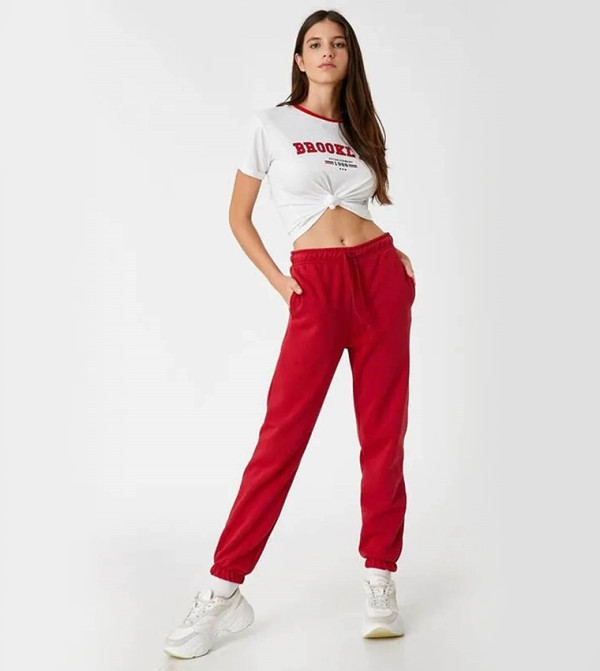 Koton  Sportswear - Burgundy Track Pants/Joggers
