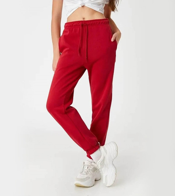 Koton  Sportswear - Burgundy Track Pants/Joggers