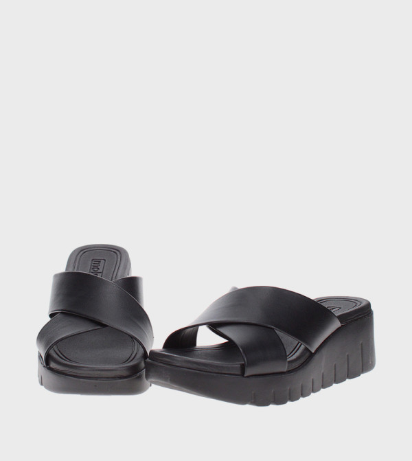 موليكا  - أسود أحذية كعب سميك